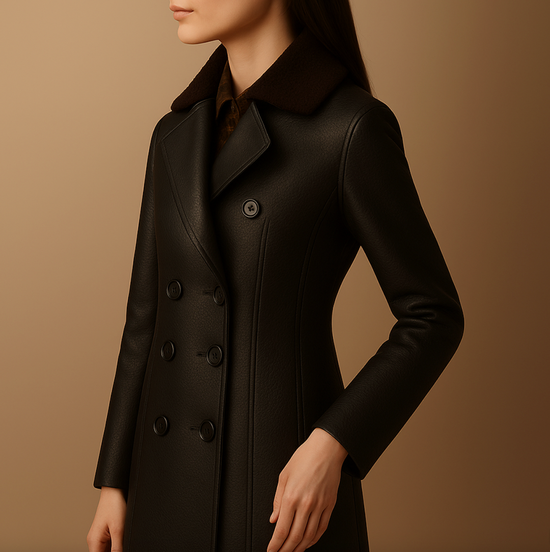 Maya | Abrigo Elegante de Cuero para Mujeres | Atemporal y Versátil
