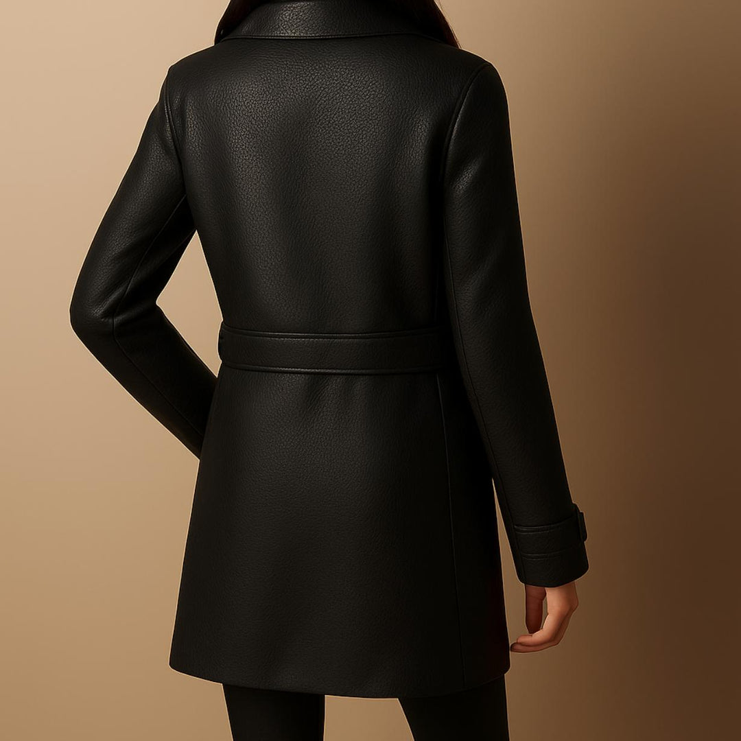 Maya | Abrigo Elegante de Cuero para Mujeres | Atemporal y Versátil