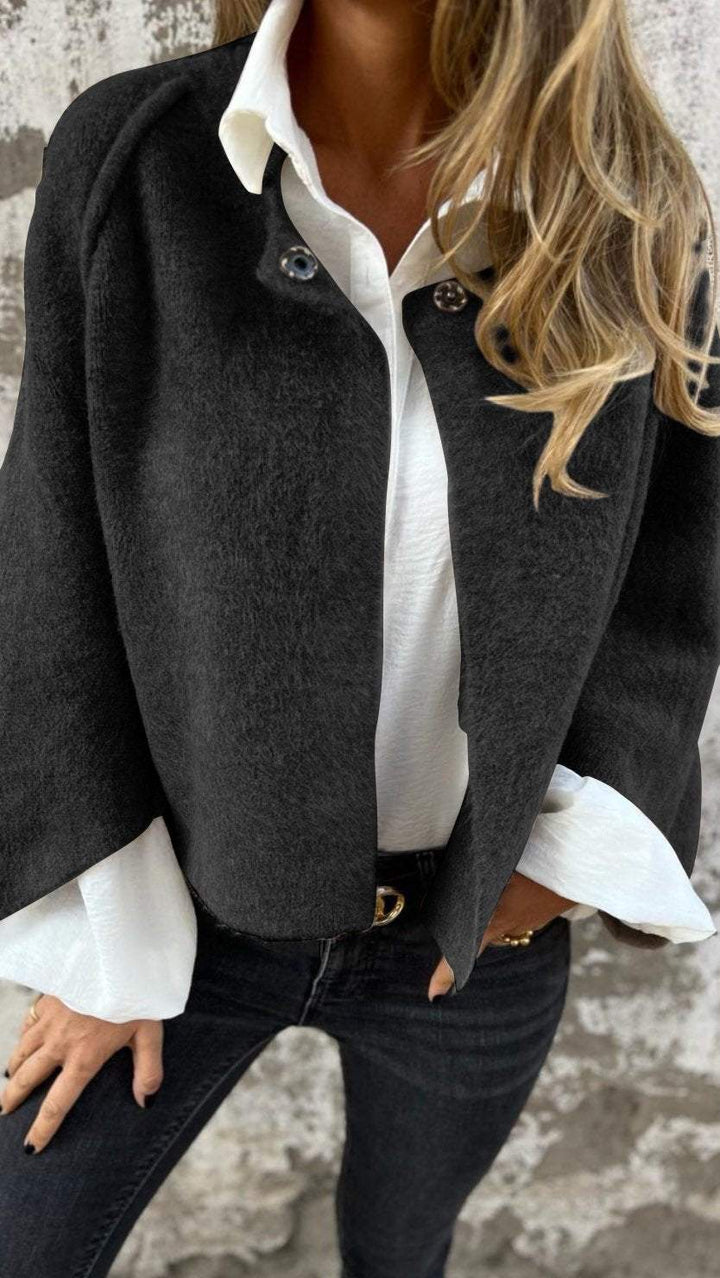 BEA | Abrigo de lana para mujeres con cuello redondo y mangas largas