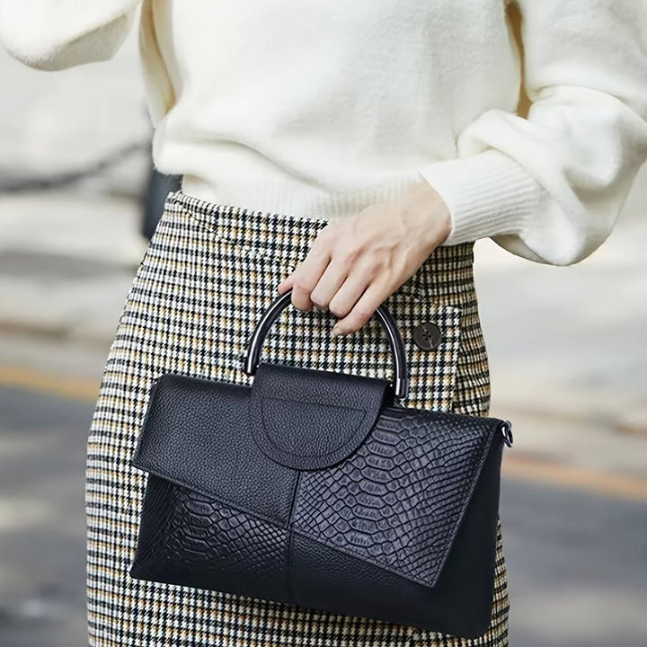 Cassandra | Bolso de Mano con Diseño de Cocodrilo Opulento