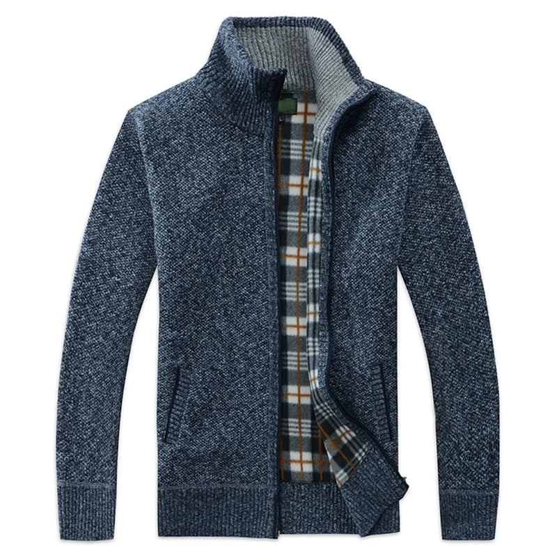 Luc – Suéter de Forro Polar con Cremallera Doble y Corte Ajustado para Otoño-Invierno