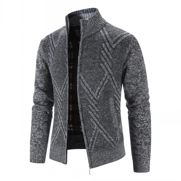 Luc – Suéter de Forro Polar con Cremallera Doble y Corte Ajustado para Otoño-Invierno