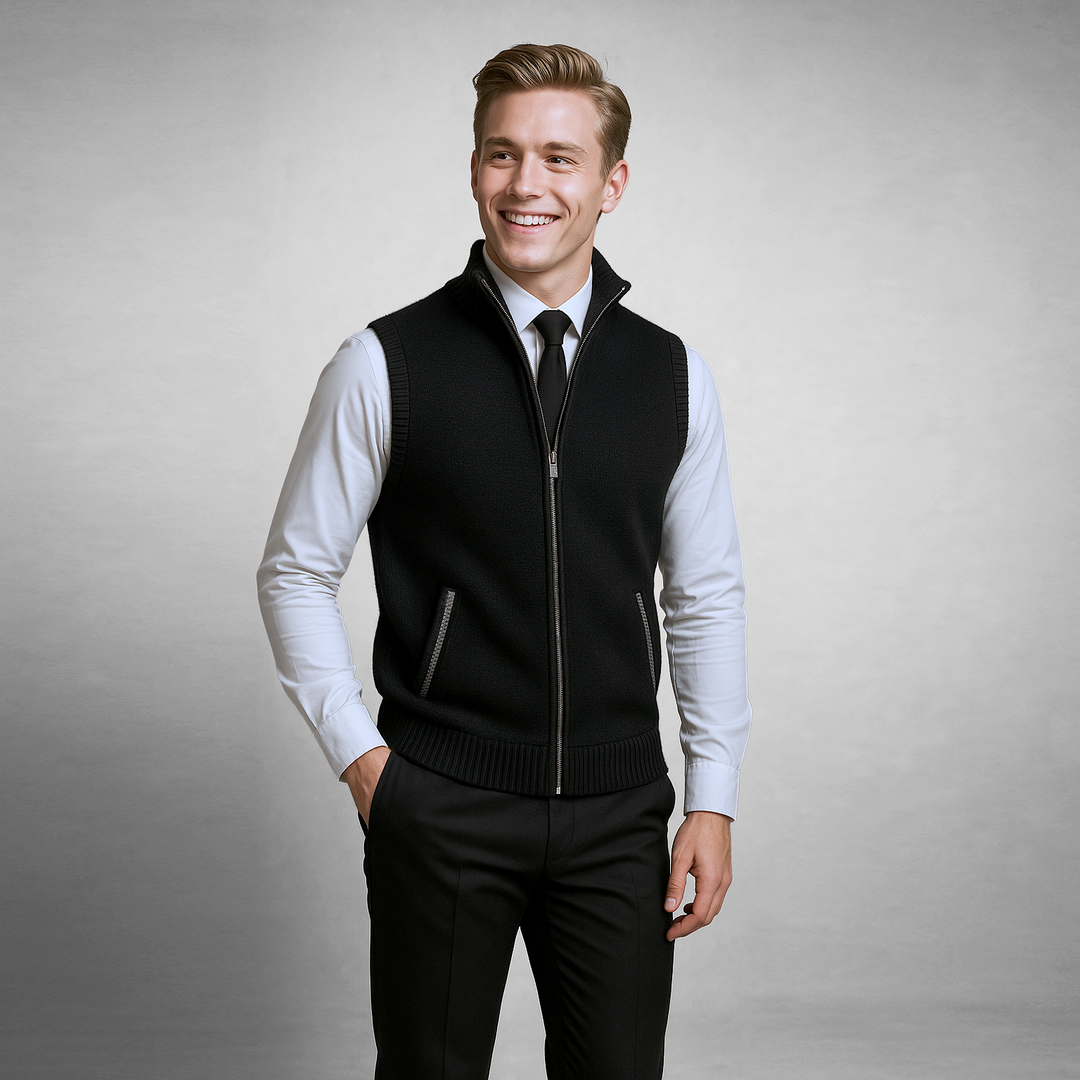 Harrison Gilet | Chaleco de Lana con Cierre Total