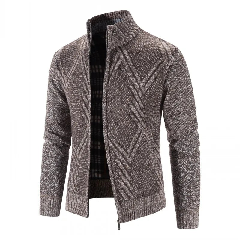 Luc – Suéter de Forro Polar con Cremallera Doble y Corte Ajustado para Otoño-Invierno