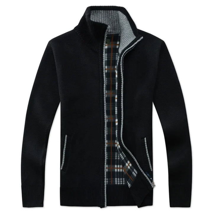 Luc – Suéter de Forro Polar con Cremallera Doble y Corte Ajustado para Otoño-Invierno
