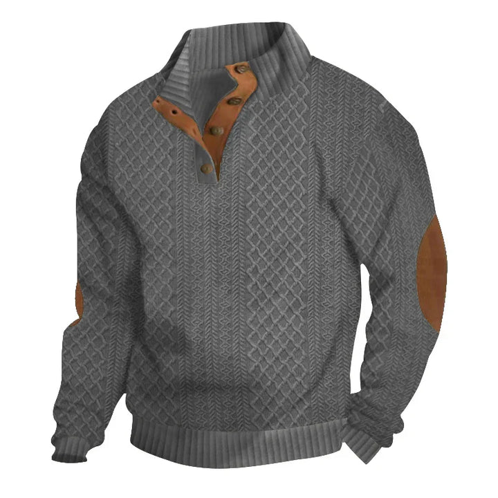 Marc: Suéter de cuello alto jacquard, una fusión de comodidad y estilo clásico.