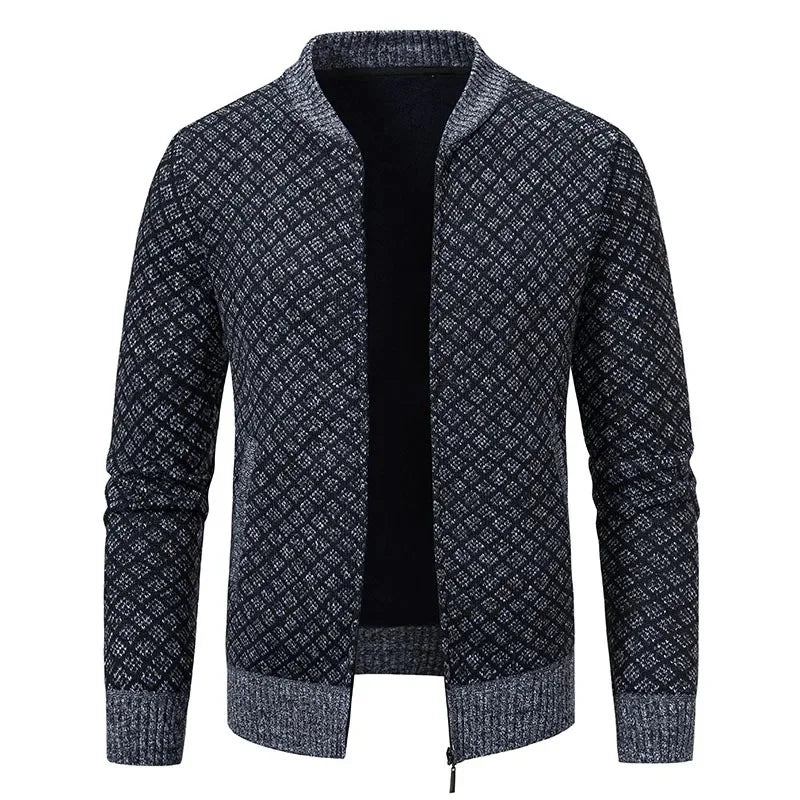 Pull Marcel – Suéter de Punto Grueso con Cremallera y Cuello en V para Hombres Elegantes y Sofisticados