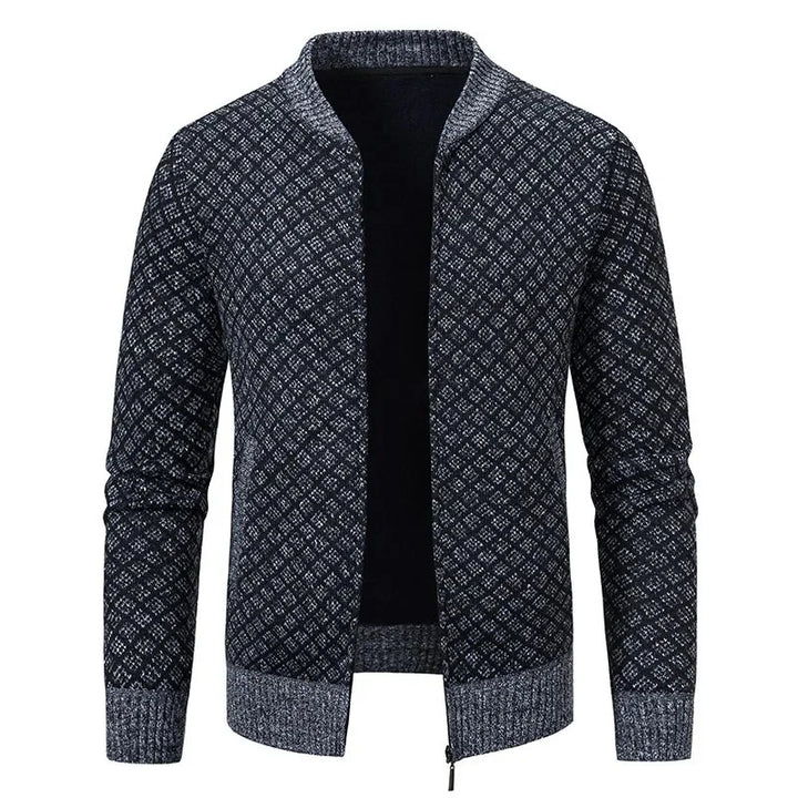 Pull Marcel – Suéter de Punto Grueso con Cremallera y Cuello en V para Hombres Elegantes y Sofisticados