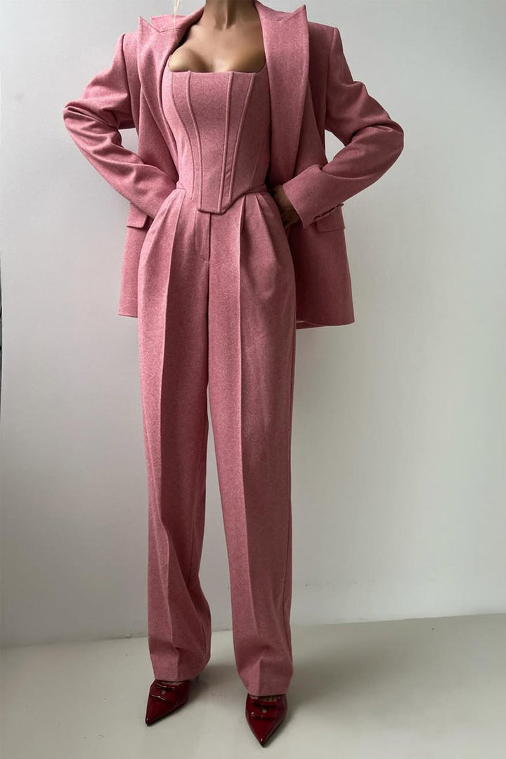 Dolce™ - Conjunto de tres piezas con blazer de doble botonadura