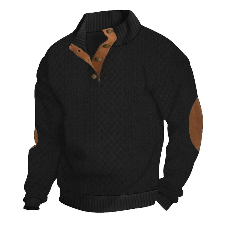 Marc: Suéter de cuello alto jacquard, una fusión de comodidad y estilo clásico.
