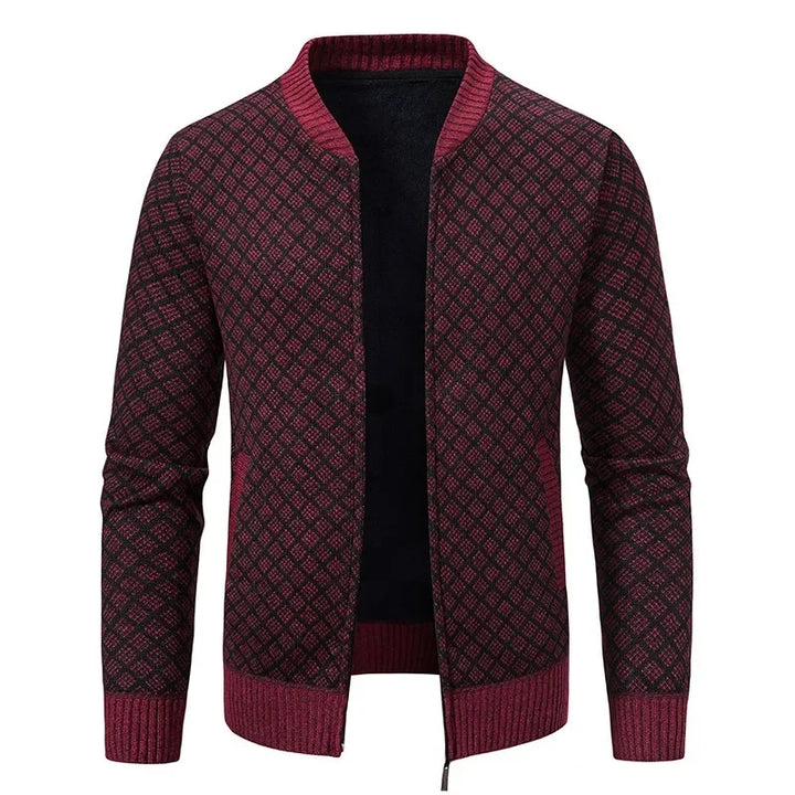 Pull Marcel – Suéter de Punto Grueso con Cremallera y Cuello en V para Hombres Elegantes y Sofisticados