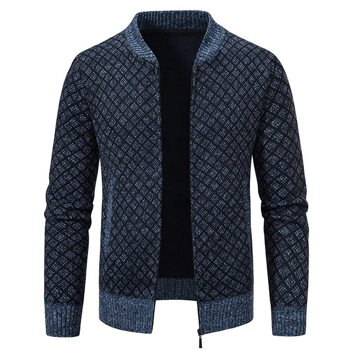 Pull Marcel – Suéter de Punto Grueso con Cremallera y Cuello en V para Hombres Elegantes y Sofisticados