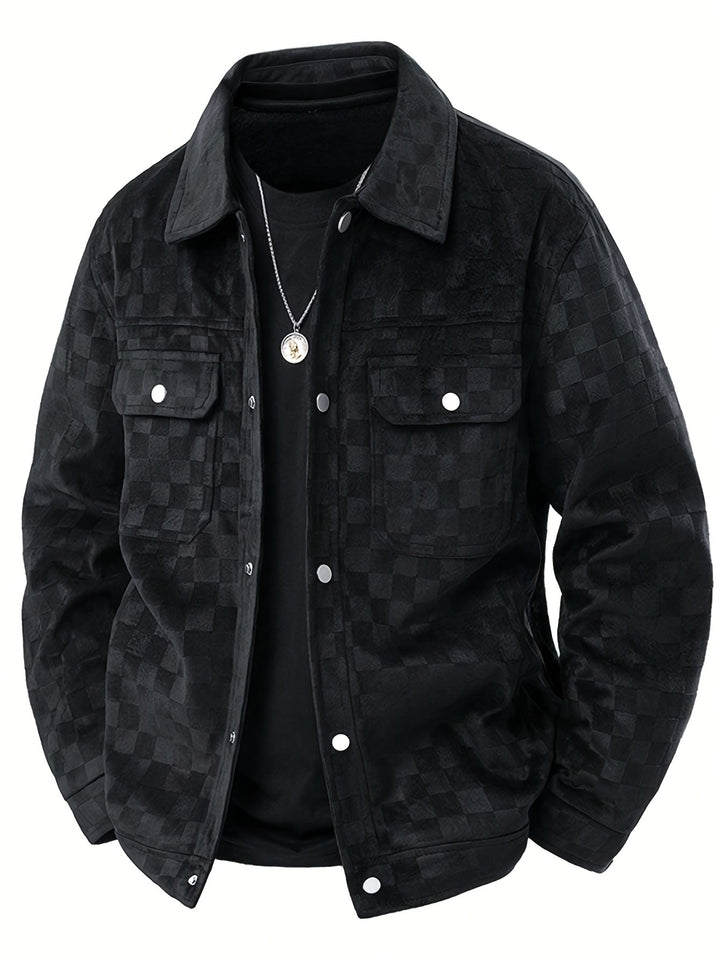 Mavrick Chaqueta Suede con Estampado de Cuadros