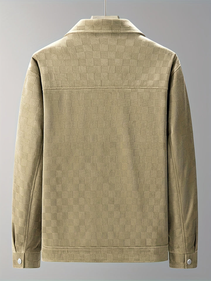 Mavrick Chaqueta Suede con Estampado de Cuadros