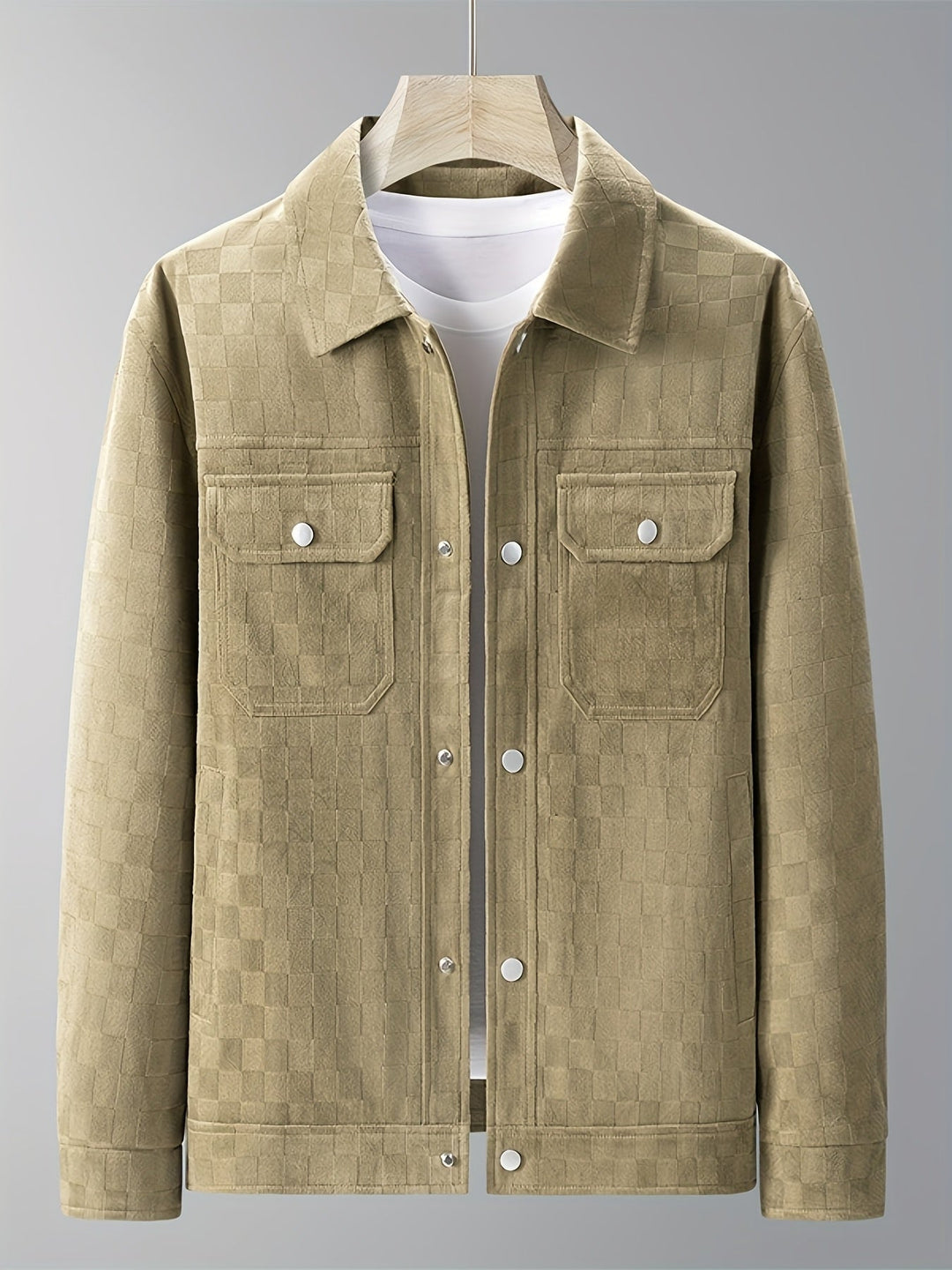 Mavrick Chaqueta Suede con Estampado de Cuadros