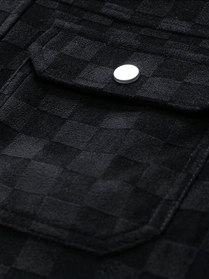 Mavrick Chaqueta Suede con Estampado de Cuadros
