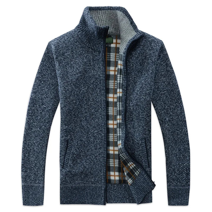 Luc – Suéter de Forro Polar con Cremallera Doble y Corte Ajustado para Otoño-Invierno