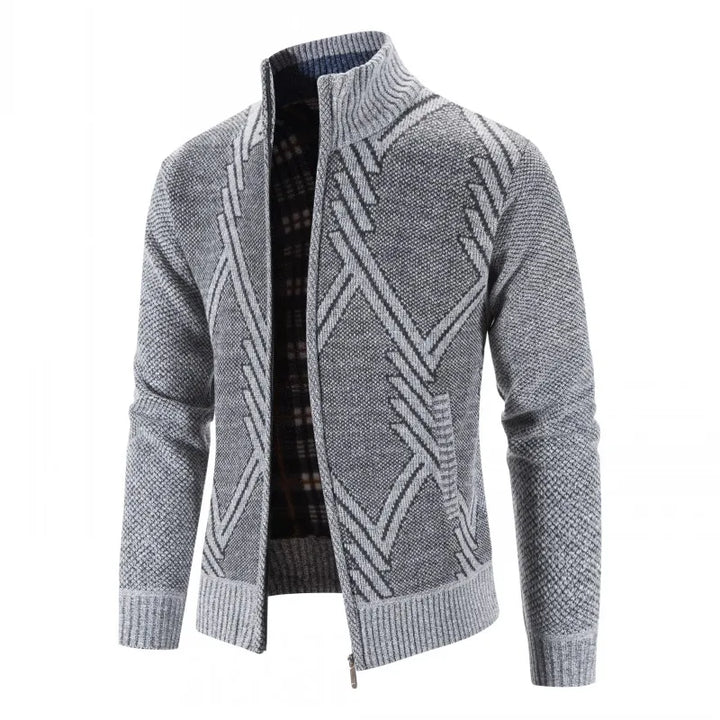 Luc – Suéter de Forro Polar con Cremallera Doble y Corte Ajustado para Otoño-Invierno