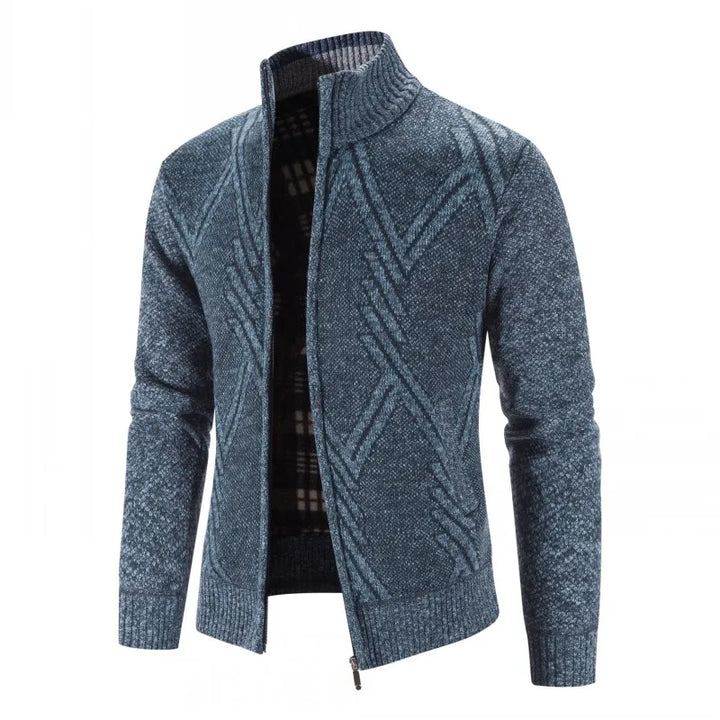 Luc – Suéter de Forro Polar con Cremallera Doble y Corte Ajustado para Otoño-Invierno