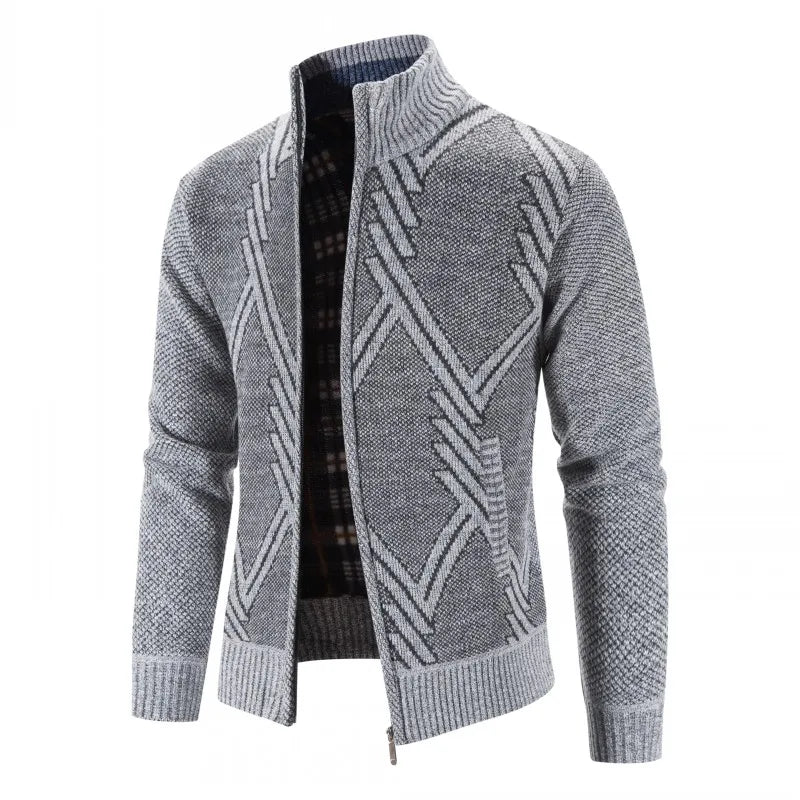 Luc – Suéter de Forro Polar con Cremallera Doble y Corte Ajustado para Otoño-Invierno
