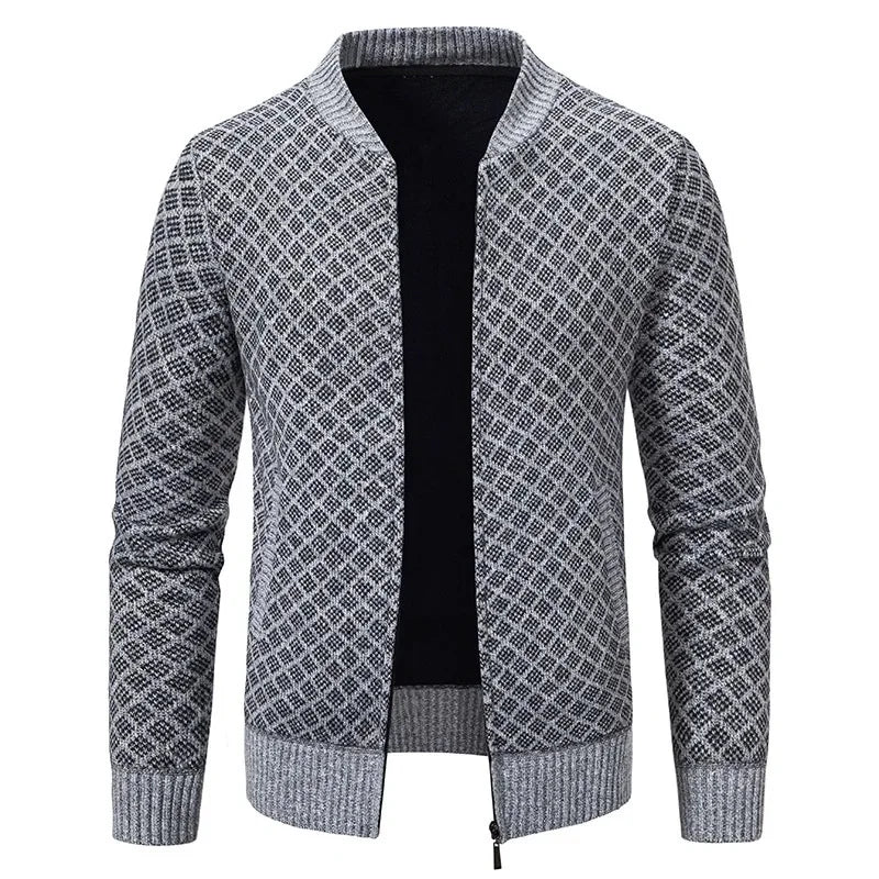 Pull Marcel – Suéter de Punto Grueso con Cremallera y Cuello en V para Hombres Elegantes y Sofisticados